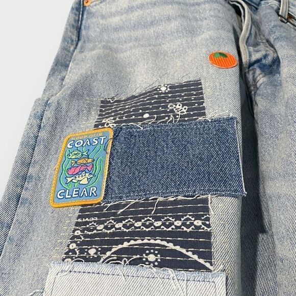 Levis Premium 501 150th Straight Leg Jeans Original Fit Patchwork Mens 36x30 - Picture 4 of 12